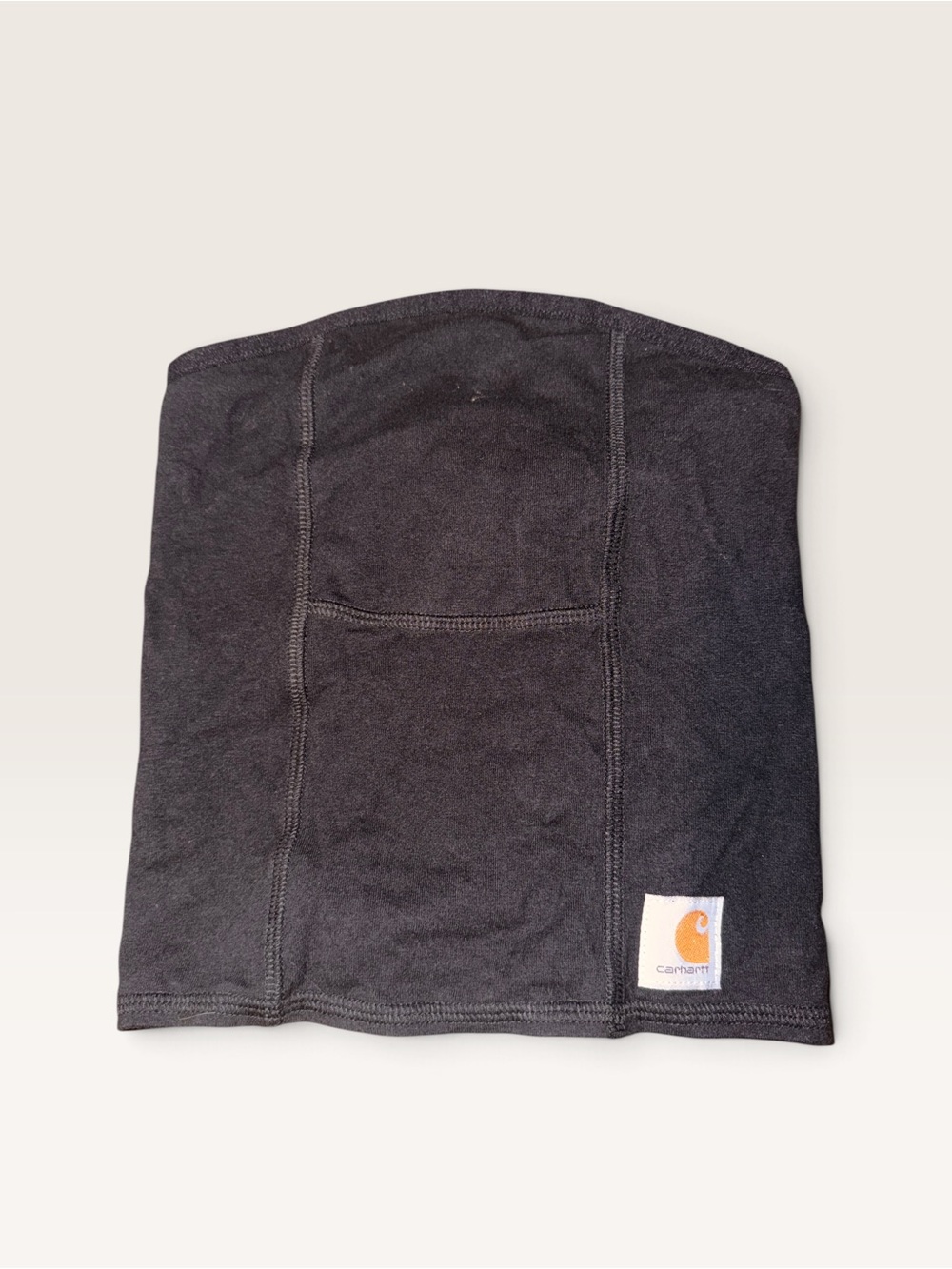Carhartt Black Neck Gaiter with Logo Patch - Solid Black